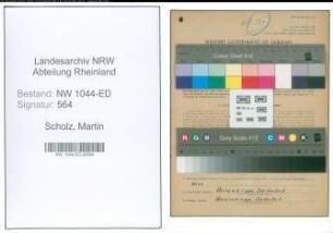 Entnazifizierung Martin Scholz , geb. 03.01.1908 (Lehrer)