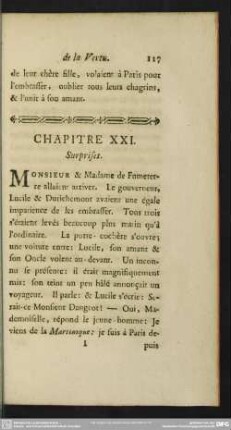 Chapitre XXI. Surprises