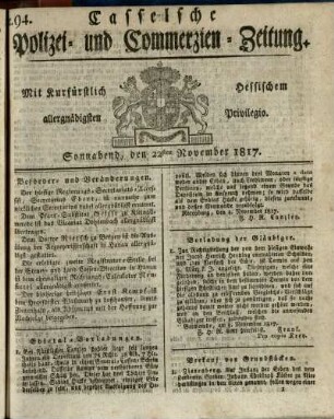 Nr. 94, Sonnabend, den 22sten November 1817