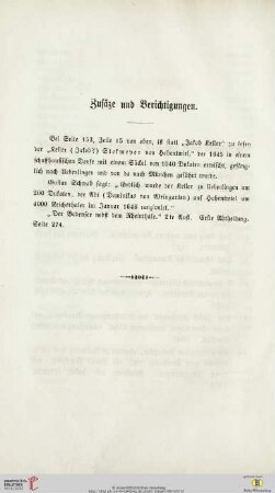 Zusätze und Berichtigungen