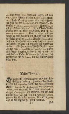 Den 11ten Juny 173