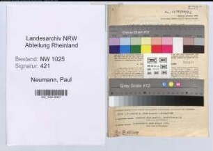 Entnazifizierung Paul Neumann , geb. 25.11.1890 (Steuerinspektor)