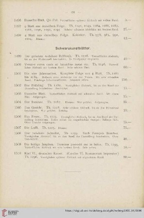 Schwarzkunstblätter Nr. 1499-1510