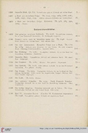 Schwarzkunstblätter Nr. 1499-1510
