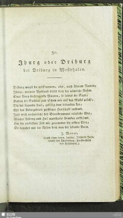 50. Iburg oder Driburg bei Driburg in Westphalen