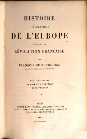 Histoire diplomatique de l'Europe pendant la Révolution Française, 2