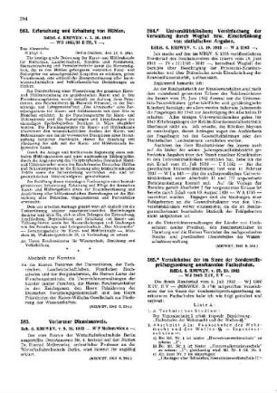 Universitätskliniken; Vereinfachung der Verwaltung durch Wegfall bzw. Einschränkung von statistischen Angaben : [Amtliche Erlasse] ; [Amtlicher Teil]