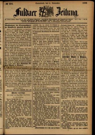 Ausgabe vom Samstag, den 06. November 1886.