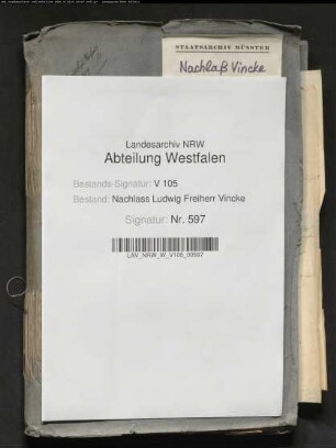 Belege über die Abwicklung der Beteiligungen Vinckes an verschiedenen Aktiengesellschaften und Bergwerken