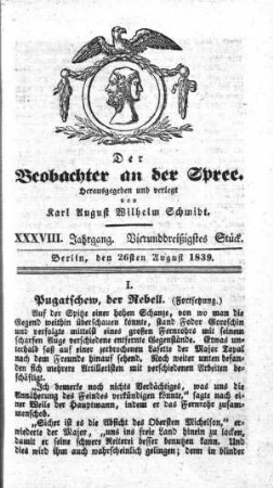 34. Stueck, 26. August 1839
