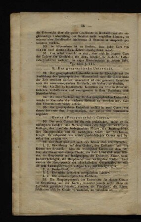 E. Der geographische Unterricht.