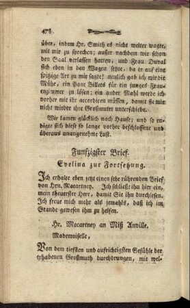 [Ein und] funfzigster Brief. - Fünf und funfzigster Brief.