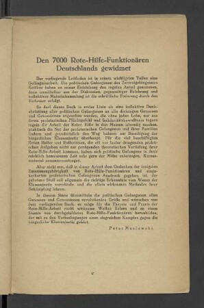 Den 7000 Rote-Hilfe-Funktionären Deutschlands gewidmet