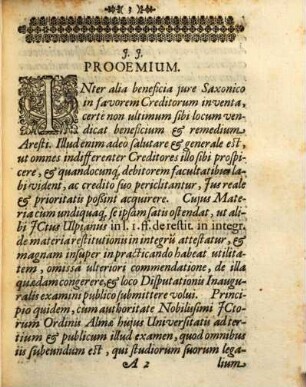 Disputatio inauguralis de aresto rerum