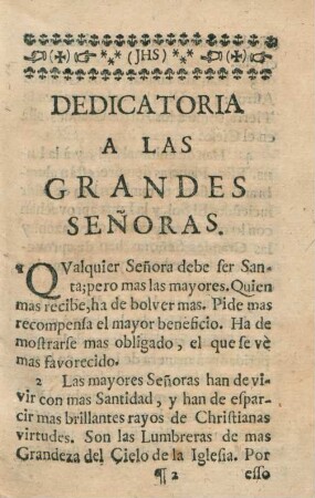 Dedicatoria a las grandes senoras