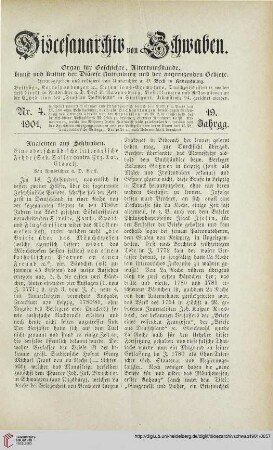 19: Analekten aus Schwaben : eine oberschwäbische litterarische Fehde (Seb. Sailer contra Frz. Xav. Elavel)