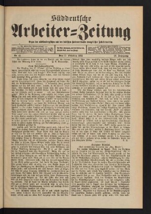 Nr. 41. Den 15. Oktober 1911. - Nr. 45. Den 12. November 1911.
