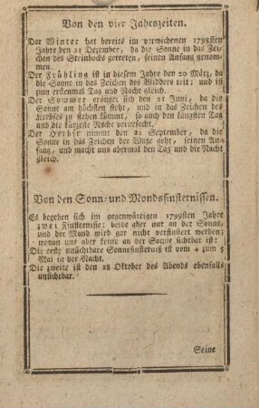 Von den vier Jahrszeiten.
