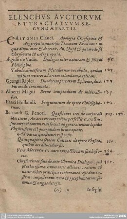 ELENCHUS AUCTORUM ET TRACTATUUM SECUNDAE PARTIS.
