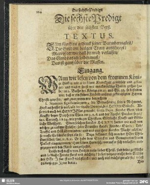 Die sechste Predigt über den sechsten Verß