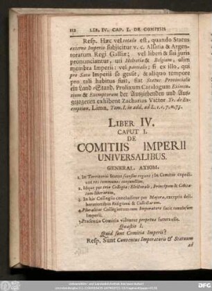 Caput I. De Comitiis Imperii Universalibus.