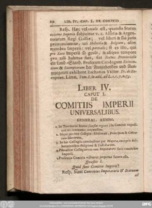 Caput I. De Comitiis Imperii Universalibus.