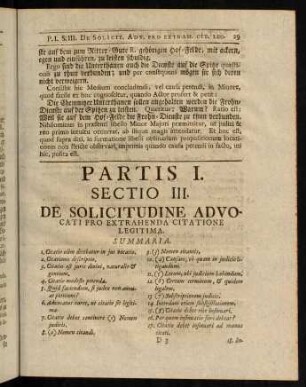 29-43, Sectio III. De Solicitudine Advocati pro Extrahenda Citatione Legitima.