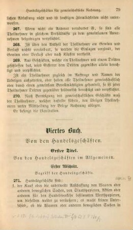 Viertes Buch. Von den Handelsgeschäften