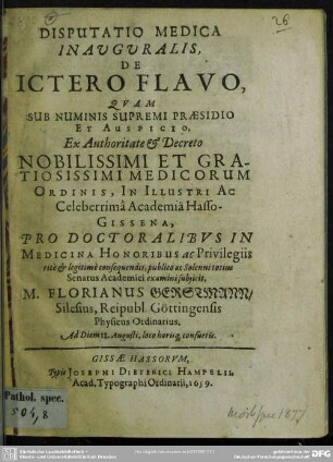 Disputatio de ictero flavo