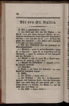II. Die 9 zugewandten Orte.
