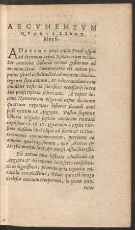 Argumentum Quarti Libri Moysi.
