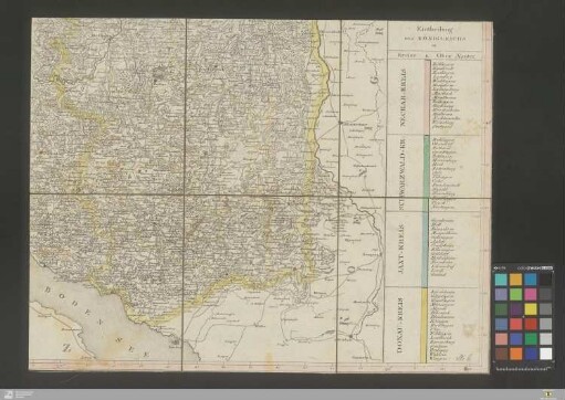 Charte vom Königreich Würtemberg : nach der Gränz-Berichtigung von 1810 und mit Benutzung der neuesten u. zuverlässigsten Hülfsmitteln auf 6 Blättern