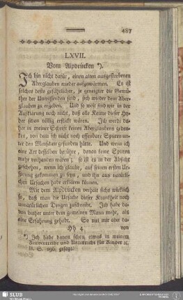 LXVII. Vom Alpdrücken