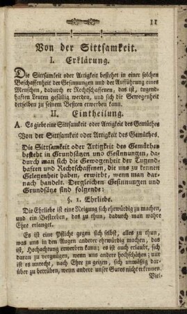 I. Erklärung. - II. Eintheilung.