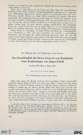 Neue Folge 9: Ein Urnenfriedhof der älteren Eisenzeit vom Knickbrink Gem. Krankenhagen von Jürgen Erdniß