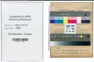 Entnazifizierung Gustav Sondermann , geb. 27.04.1906 (Schreinermeister)
