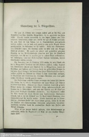 I. Einweihung der 5. Bürgerschule