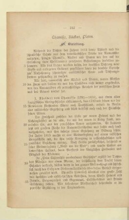 Chamisso, Rückert, Platen