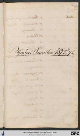 [fol. 432] Wintersemester 1875/76