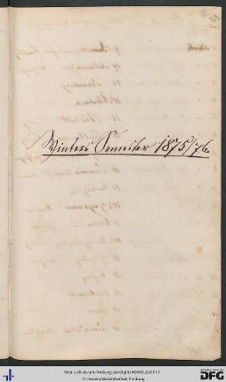[fol. 432] Wintersemester 1875/76