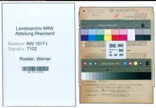 Entnazifizierung Werner Roeber , geb. 06.10.1904 (Kaufmann)