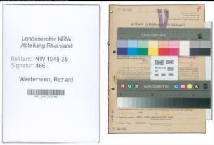 Entnazifizierung Richard Wiedemann , geb. 16.05.1900 (Kaufmaennischer Angestellter)