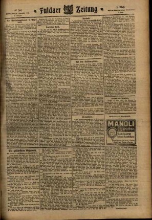 Zweite Ausgabe vom Montag, den 14. November 1910.