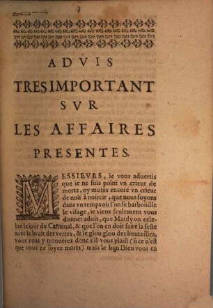 Advis Tres Important Sur Les Affaires Presentes