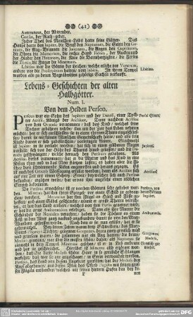 Lebens-Geschichten der alten Halbgötter