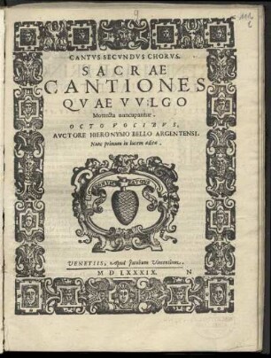Girolamo Belli: Sacrae cantiones ... octo vocibus ...
