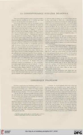 La correspondance d'Eugène Delacroix
