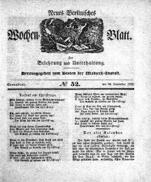 No. 52, Sonnabend, den 26.Dezember 1835