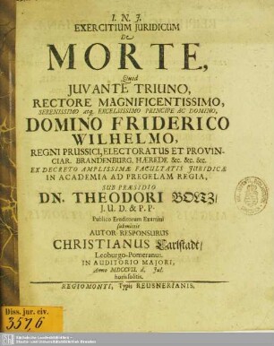 Exercitium Juridicum De Morte