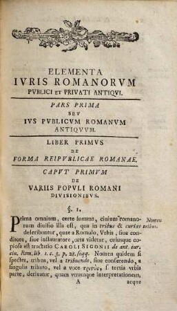 Elementa iuris romani publici et privati anteiustiniamei : in usum auditorii adornata